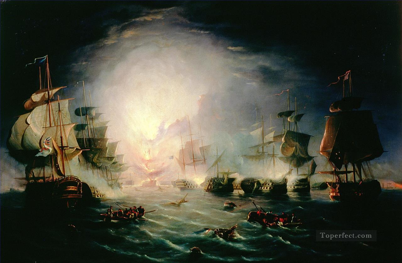 ナイル川の戦い 1798 年海戦のトーマス セレス サークル油絵